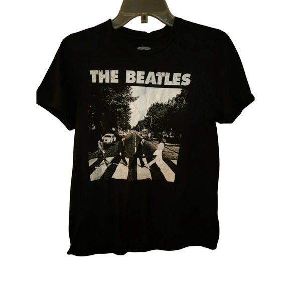 The Beatles Other - The Beatles Abbey Road Graphic T-Shirt Mens Small Black Rock Band Tee 2022 Apple